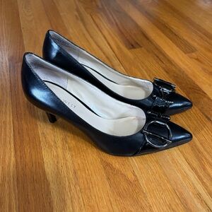 Nine West Black Buckle Heels